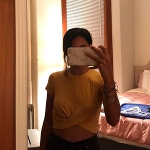 Golden yellow crop top